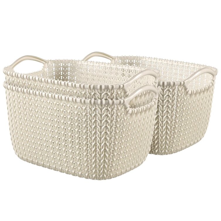 Rebrilliant Curver Knit Baskets Rectangular Size S Wayfair.co.uk